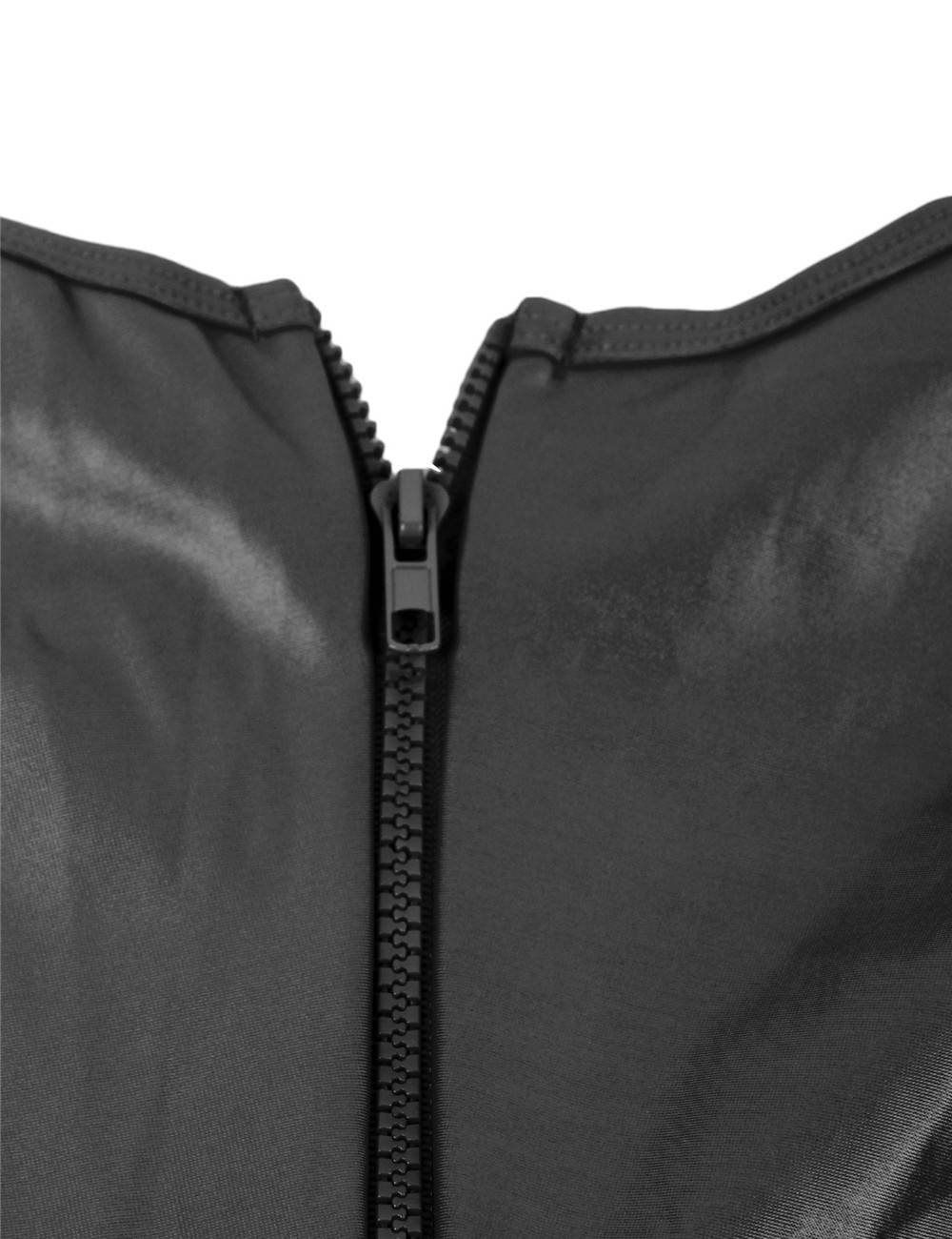 Lau Fashion Wetlook Body Dessous PVC Offen Transparent Diva Nachtwäsche S/XL - R80618 Nur noch ein Tag übrig