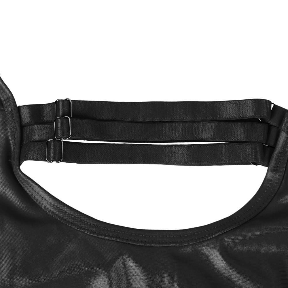 Lau Fashion Wetlook Body Dessous PVC Offen Transparent Diva Nachtwäsche S/XL - R80618 Nur noch ein Tag übrig
