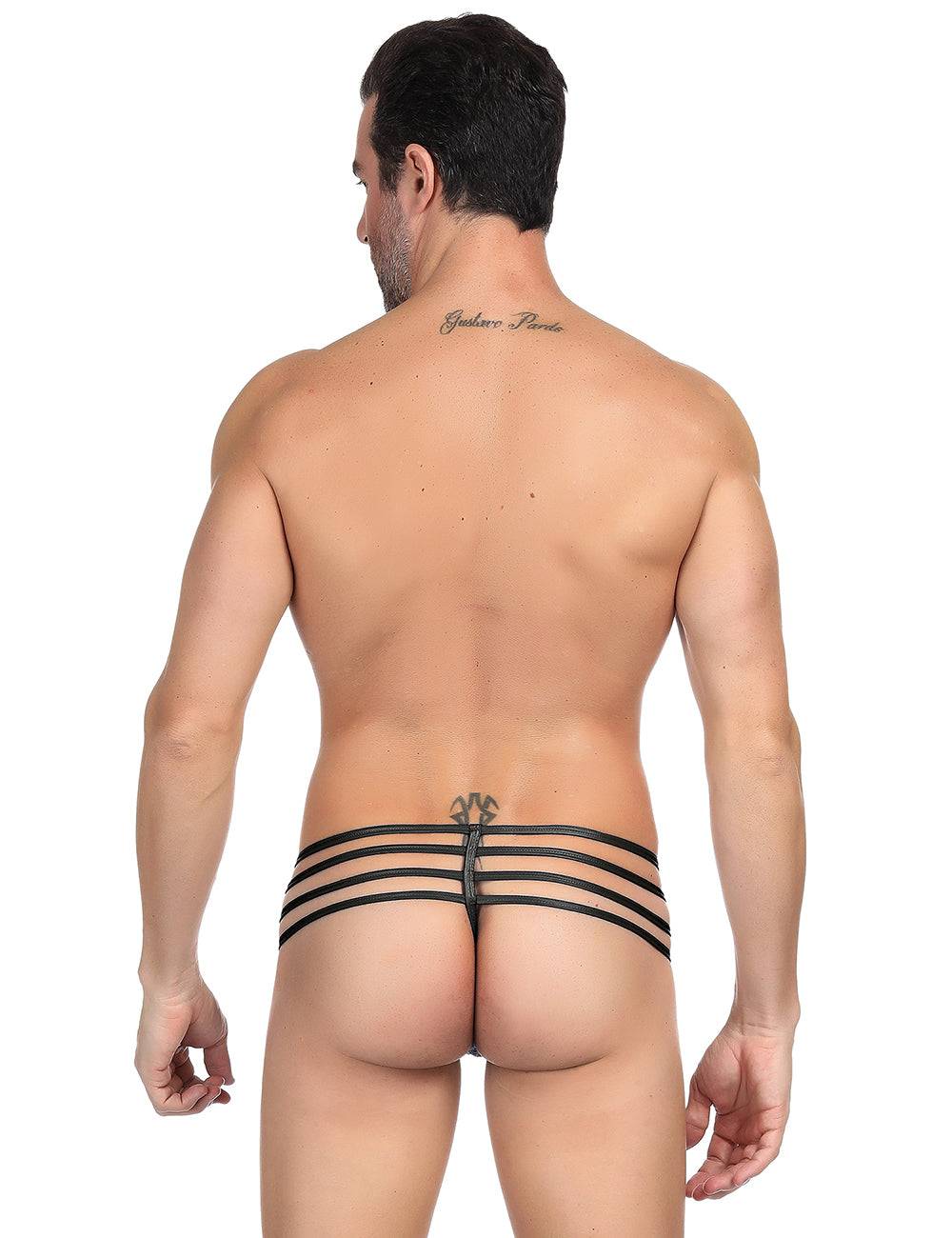 Lau Fashion Zipper String Herren Riemen Tanga Slip Wetlook Männer Unterwäsche M/L - MP068-1 Meist gekauft