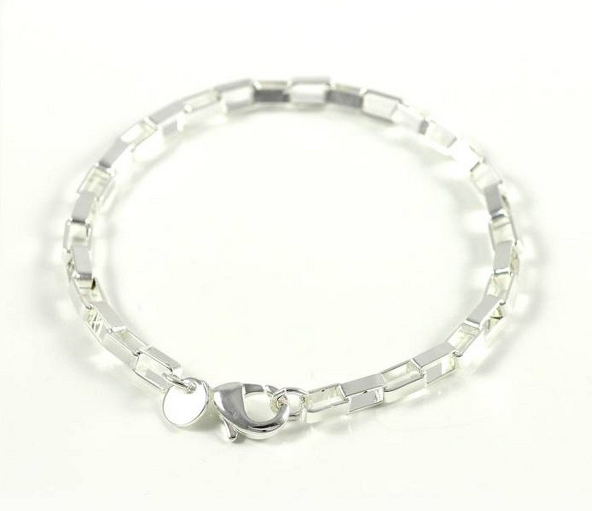 Lau Fashion Armband Armreifen Silber Modeschmuck 925 Silber Plattiert Panzer Kette 19cm Rabatt