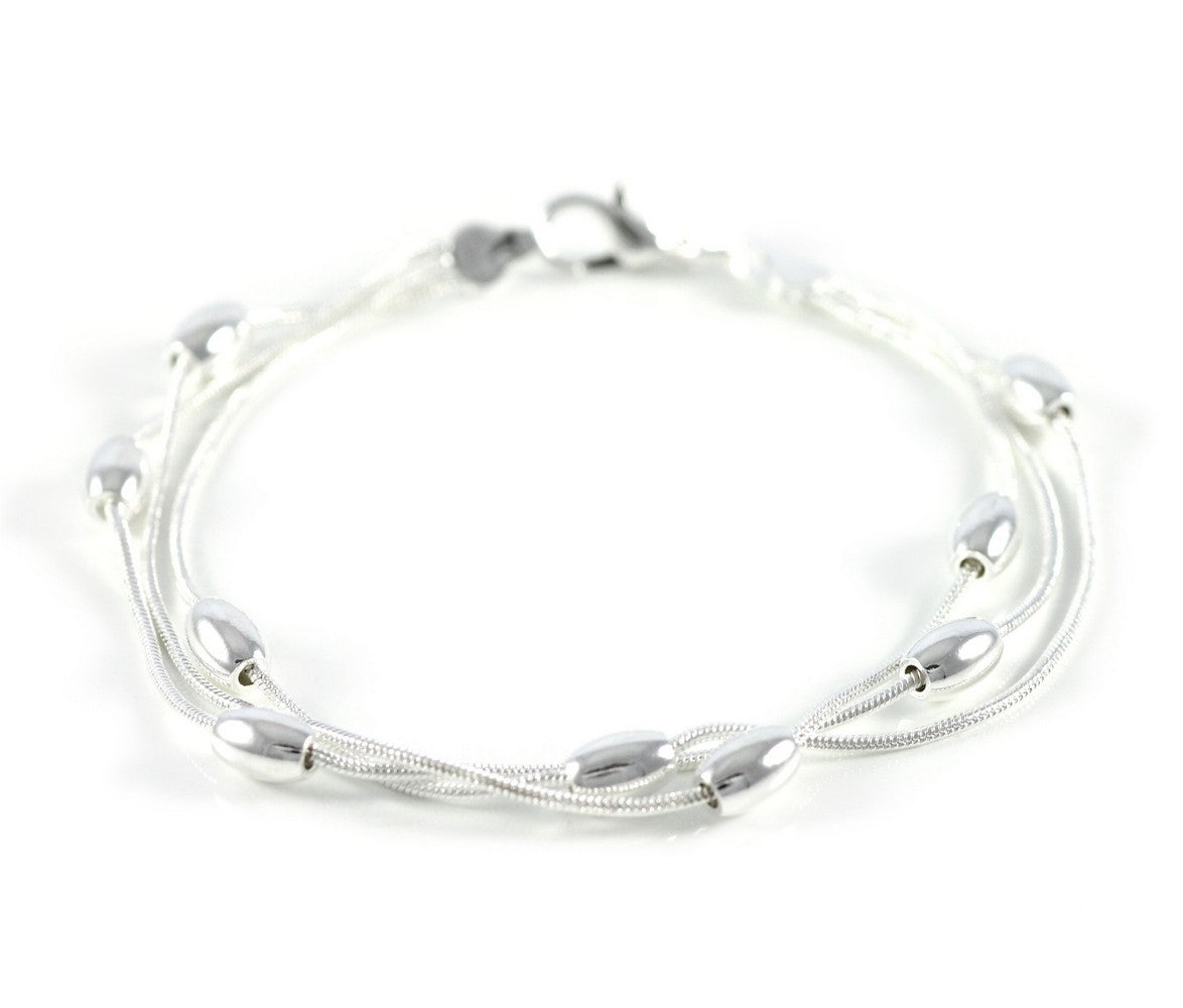 Lau Fashion Armband Armreifen Silber Modeschmuck 925 Silber Plattiert Panzer Kette 19cm Rabatt