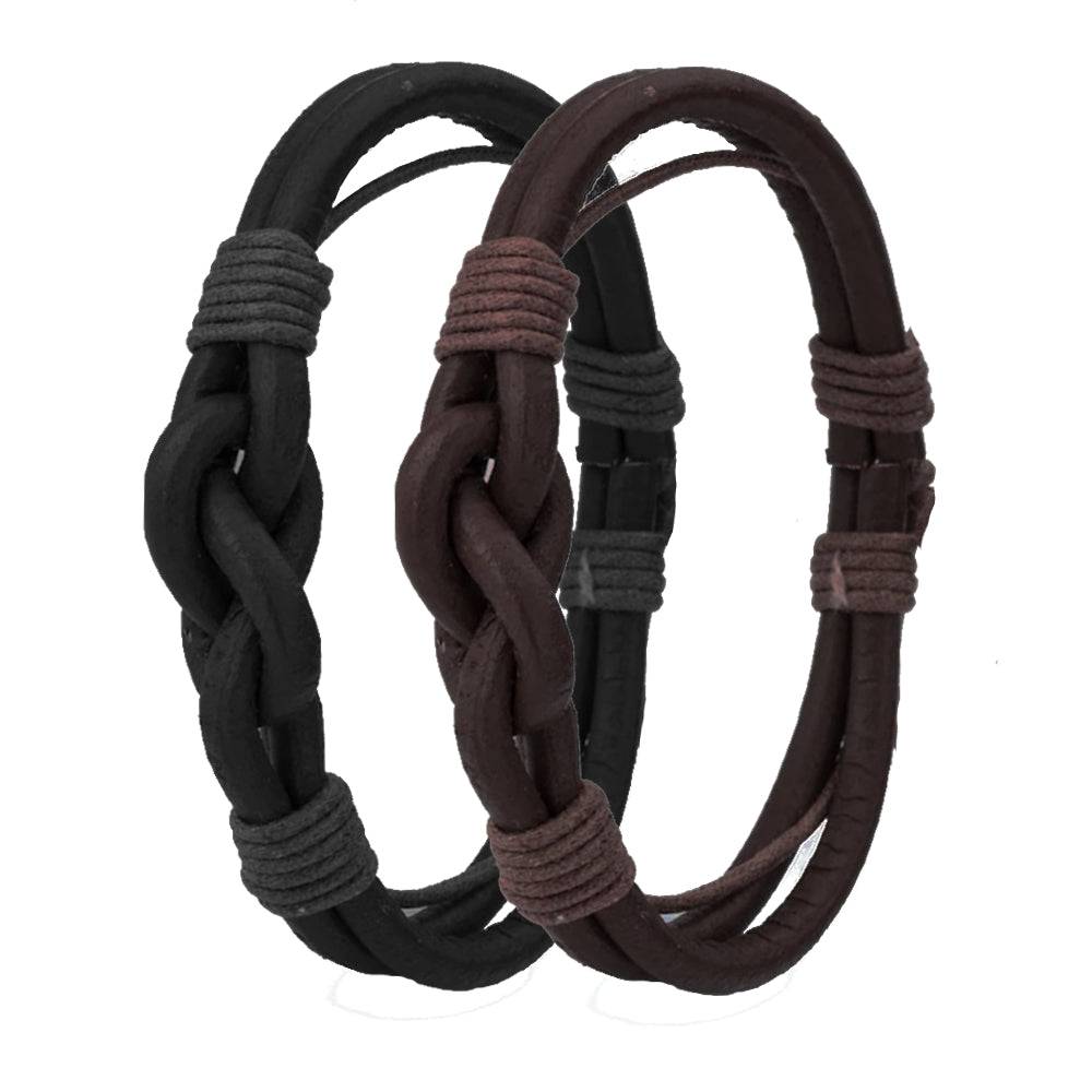 Lau Fashion Knoten Armband Echt Leder Geflochten Surfer Seemann Schmuck Unisex 20cm Flash Sale