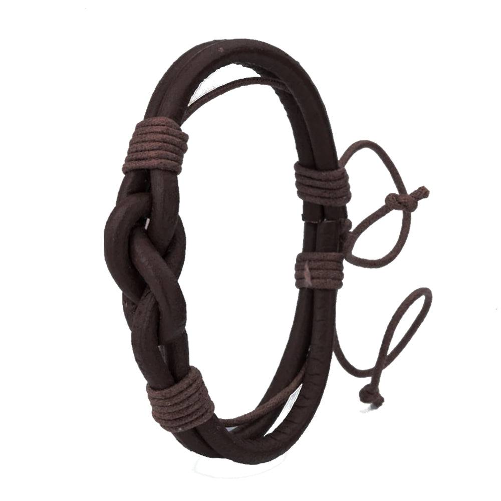 Lau Fashion Knoten Armband Echt Leder Geflochten Surfer Seemann Schmuck Unisex 20cm Flash Sale