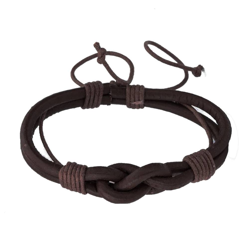 Lau Fashion Knoten Armband Echt Leder Geflochten Surfer Seemann Schmuck Unisex 20cm Flash Sale