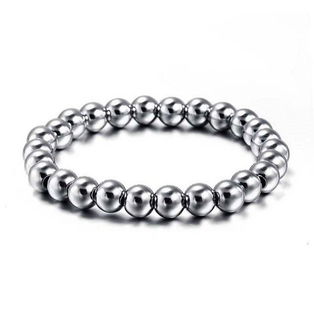 Lau Fashion Unisex Perlen Armband Glas Matt Schwarz Verschiedene Kugeln 20cm Cyber Monday