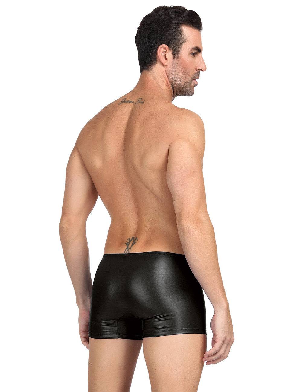 Lau Fashion Boxershorts Zipper Wetlook Boxer Shorts Herren Slip Männer Hose Unterwäsche S/XL - MP069 Jubiläumsangebot