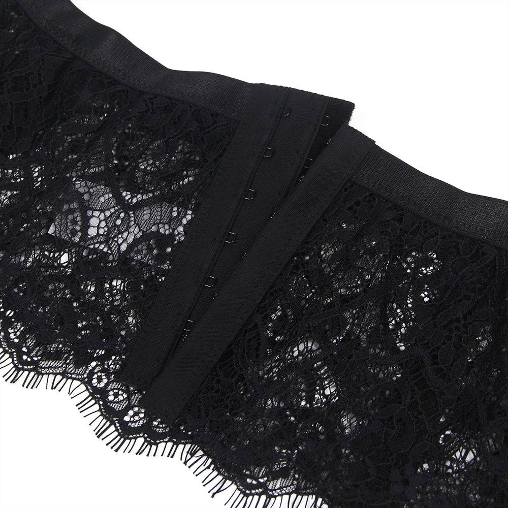 Lau Fashion Strumpfhalter Fransen Unterwäsche Strapsgürtel Dessous Hüfthalter Strapse S/XL - P5206-1 Neueste Mode