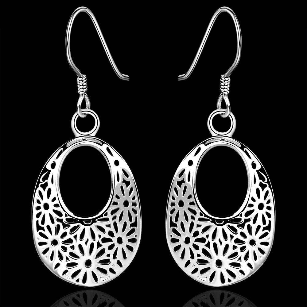 Lau Fashion 1 Paar Edle Damen Vintage Ohrringe Ohrhänger Blumen Style Silber Schmuck Bis zu 65% Rabatt