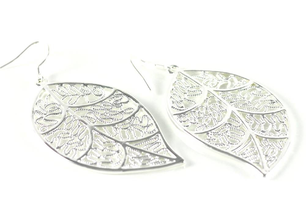 Lau Fashion 1 Paar Damen Ohrhänger Edle Ohrringe Blätter Style Stecker Silber Schmuck Nur für heute