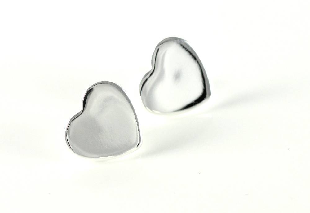 Lau Fashion Silber Herzchen Ohrstecker Glänzende Damen Ohrringe Geschenk Schmuck Ø 15mm Bis zu 55% Rabatt