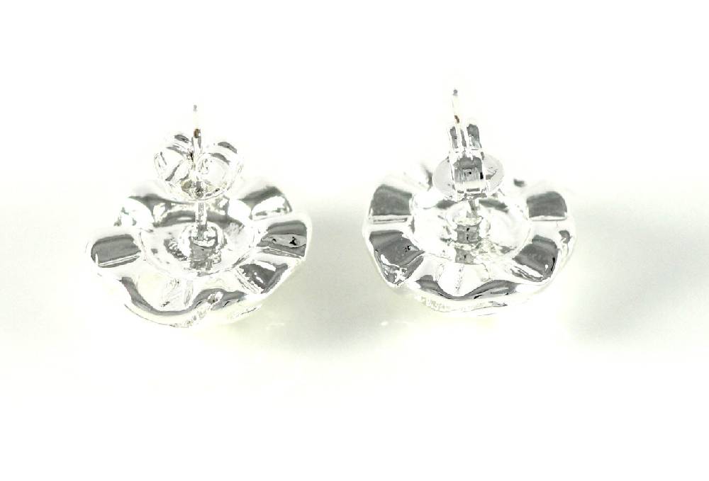 Lau Fashion Seerosen Ohrstecker Muschel Damen Geschenk Schmuck Ohrringe Silber Ø 13mm Nur noch ein Tag übrig