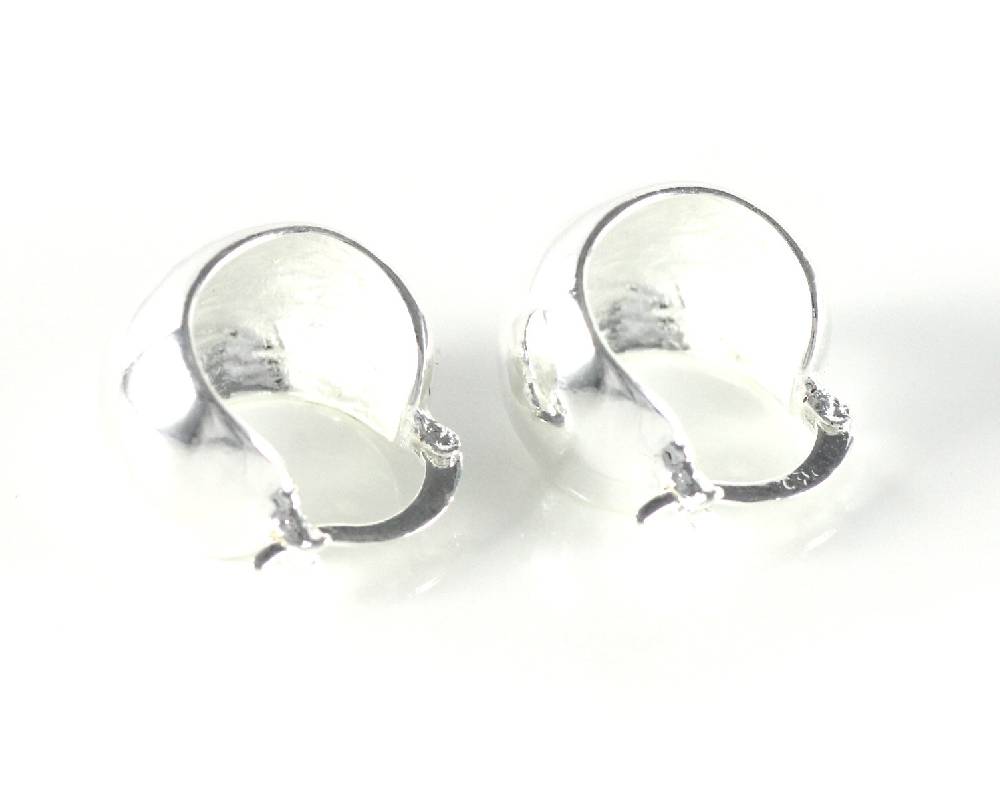Lau Fashion Damen Creolen Runde Ohrringe Ohrstecker Paar Fashion Style Silber Ø 13mm Fabrikladen