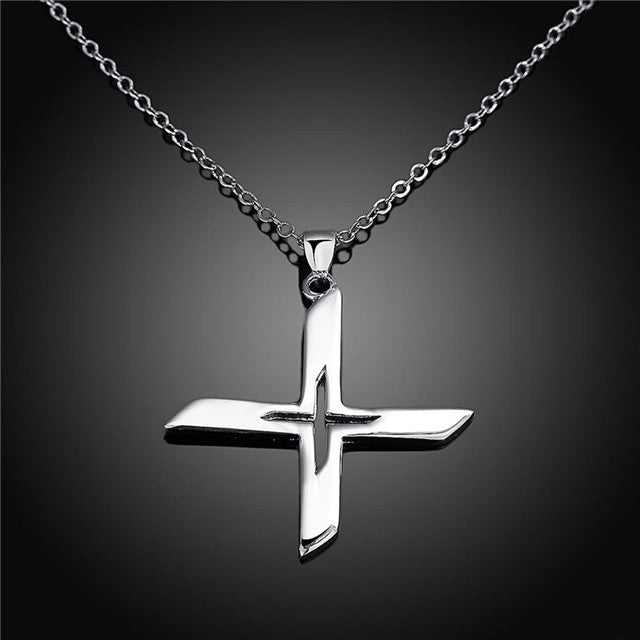 Lau Fashion Unisex Silber Ninja Stern Massive Halskette X Man Anhänger Ø 30mm im Angebot