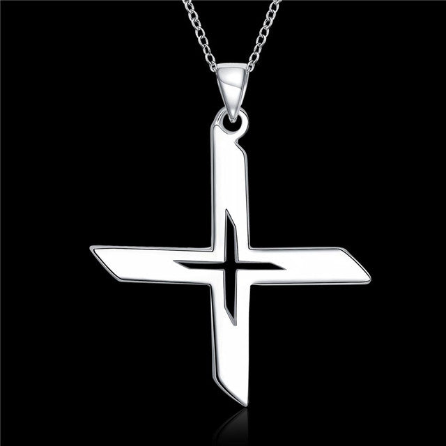 Lau Fashion Unisex Silber Ninja Stern Massive Halskette X Man Anhänger Ø 30mm im Angebot