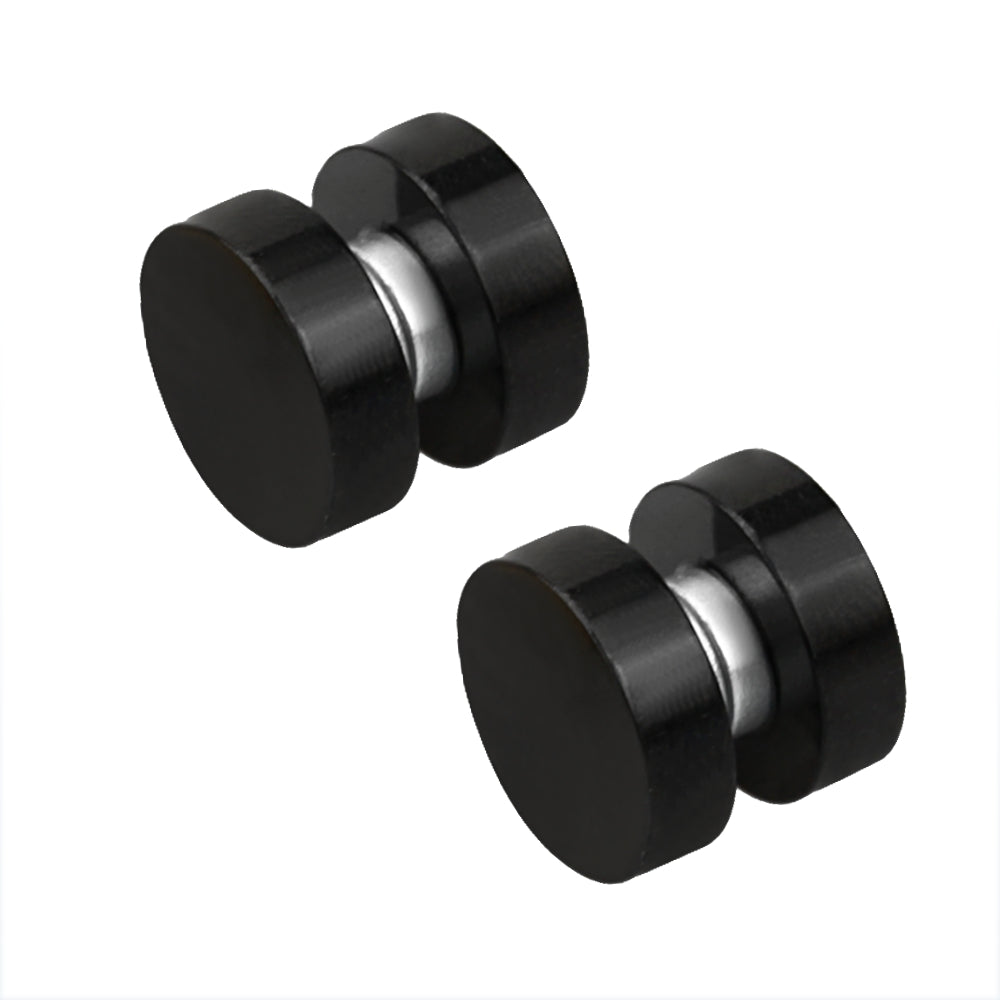 Lau Fashion 1 Paar Runde Magnet Knopf Edelstahl Anime Gothic Fake Plug Ohrring Ø 8-10mm Rabatt