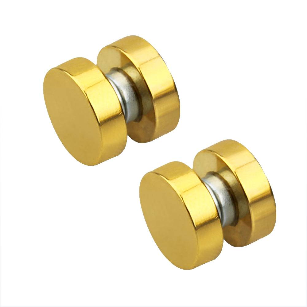 Lau Fashion 1 Paar Runde Magnet Knopf Edelstahl Anime Gothic Fake Plug Ohrring Ø 8-10mm Rabatt