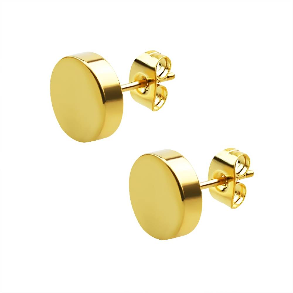 Lau Fashion 1 Paar Runde Knopf Ohrstecker Edelstahl Anime Gothic Fake Plug Ohrring Ø 8mm 10mm Günstig kaufen