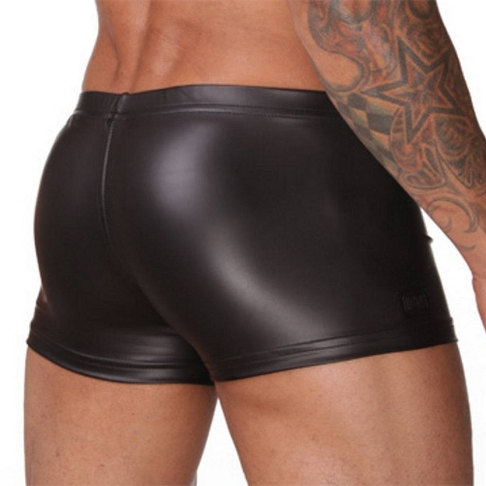 Lau Fashion Herren Slip Lack Leder Wetlook Schwarz Männer Fetisch Boxershorts Gogo M/L/XL - MP006 Saisonschlussverkauf
