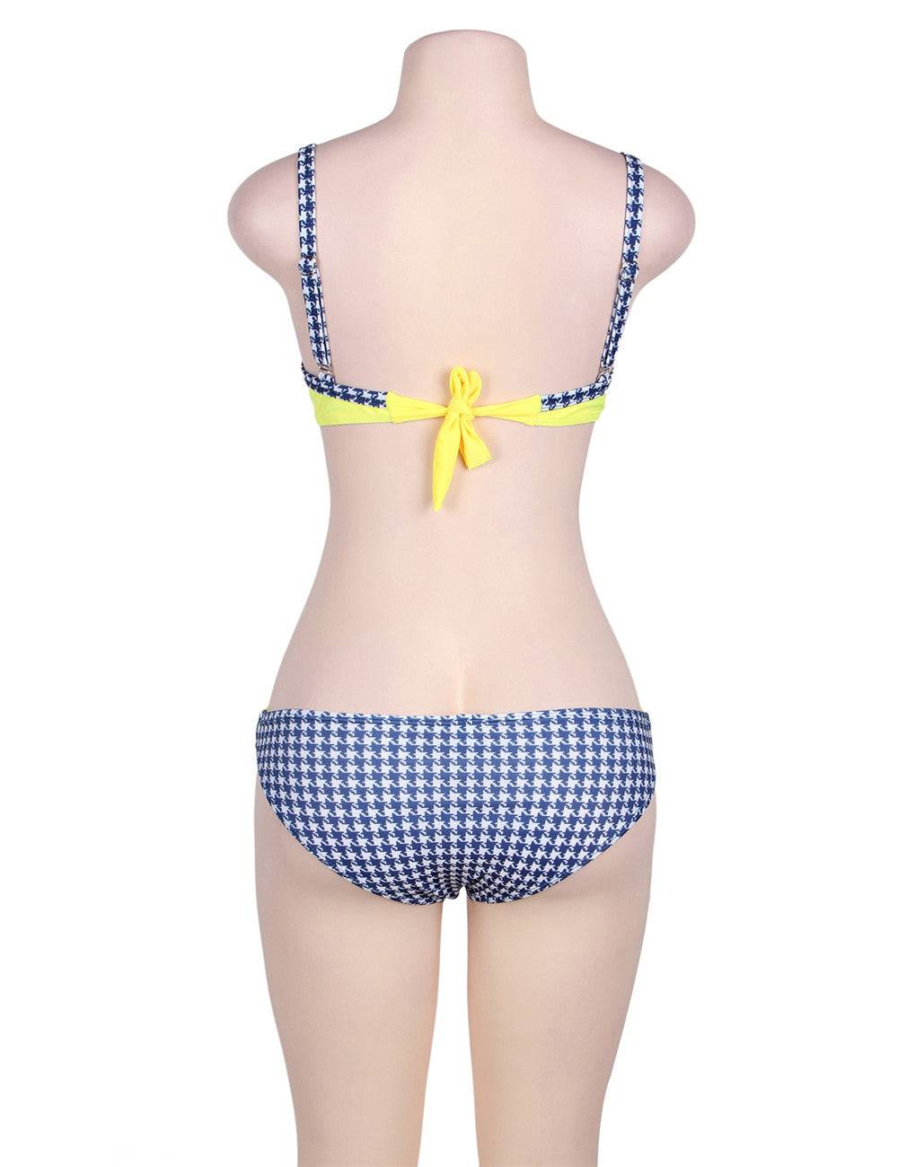 Lau Fashion Damen Fashion Bikini Set mit Cups B/C Raffung Träger Strand Slip M/L Weihnachtsangebot