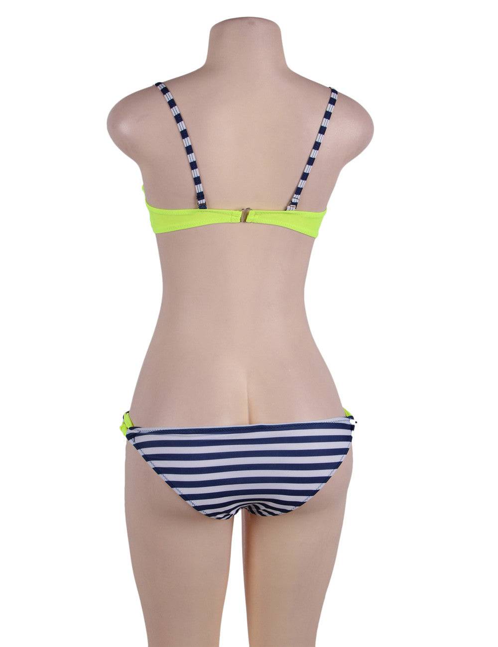 Lau Fashion Fashion Neon Damen Push Up Neckholder Bikini Set Marine Cup Träger Strand M/L Osterangebot
