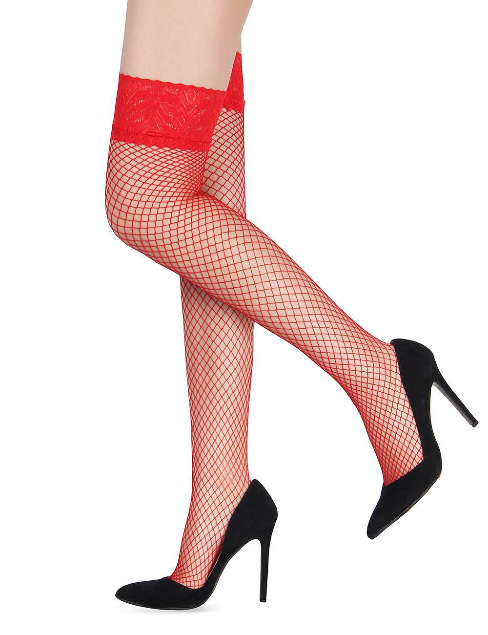 Lau Fashion Strapse Strümpfe Netz Halterlos Damen Overknees Nylon Gogo Girl Schwarz M-XL - H2066-2 Letzter Tag