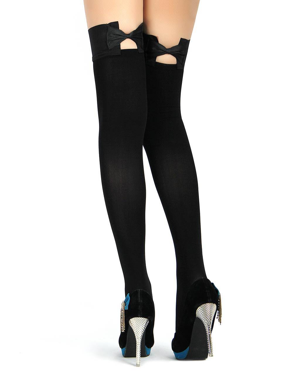 Lau Fashion Sexy Stockings Strapse Strümpfe mit Fuß Fliege Halterlos Nylon Schwarz M-XL Blitzangebot