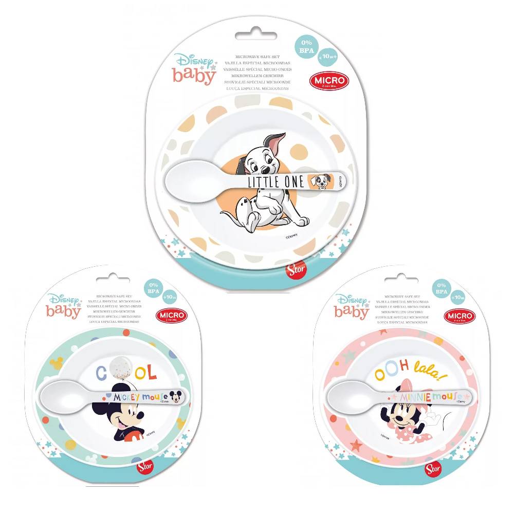 Lau Fashion Disney Tiefer Suppen Teller Set Mickey Baby Löffel Kindergarten Kids 2Tlg Wochenangebot