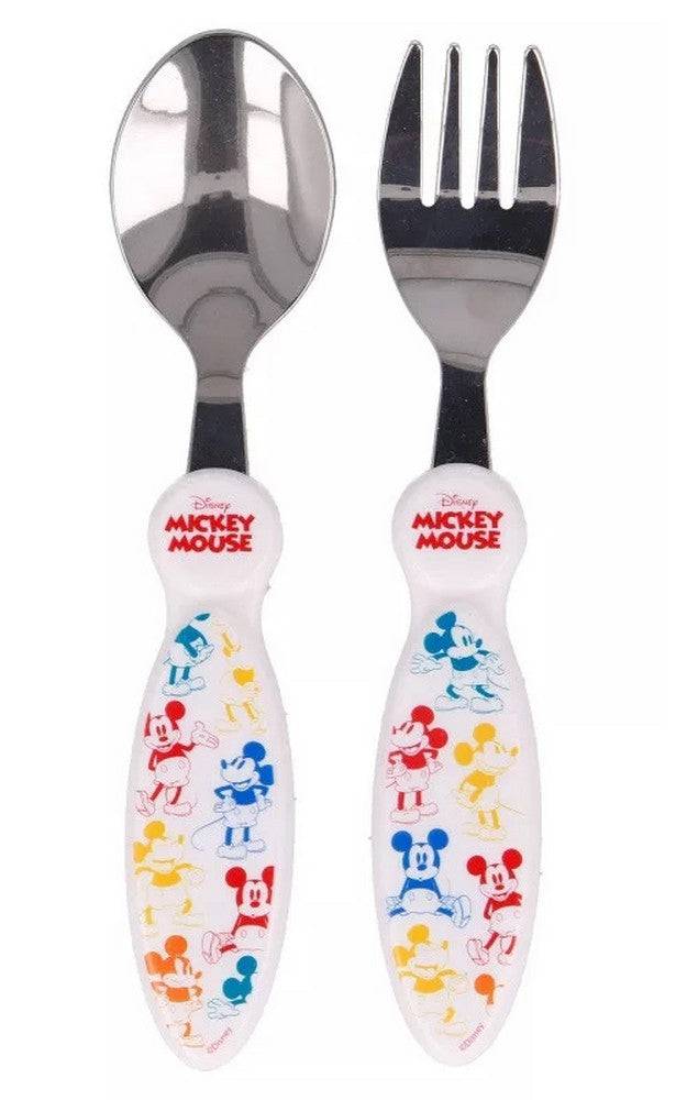 Lau Fashion 2-teilig Disney Micky Mouse Besteck-Set Frühstücksset Gabel Löffel Kindergarten Kids Begrenzte Freigabe