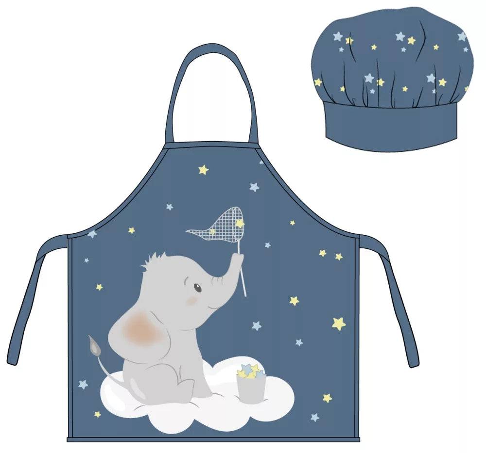 Lau Fashion 2tl. Kochschürze Malkittel Set Kinder Mädchen Jungen Kindergarten Schule Kochset Fabrikladen
