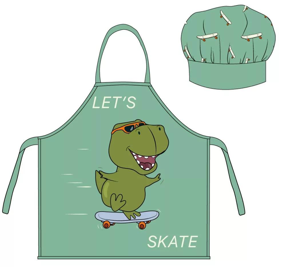 Lau Fashion 2tl. Kochschürze Malkittel Set Kinder Mädchen Jungen Kindergarten Schule Kochset Fabrikladen