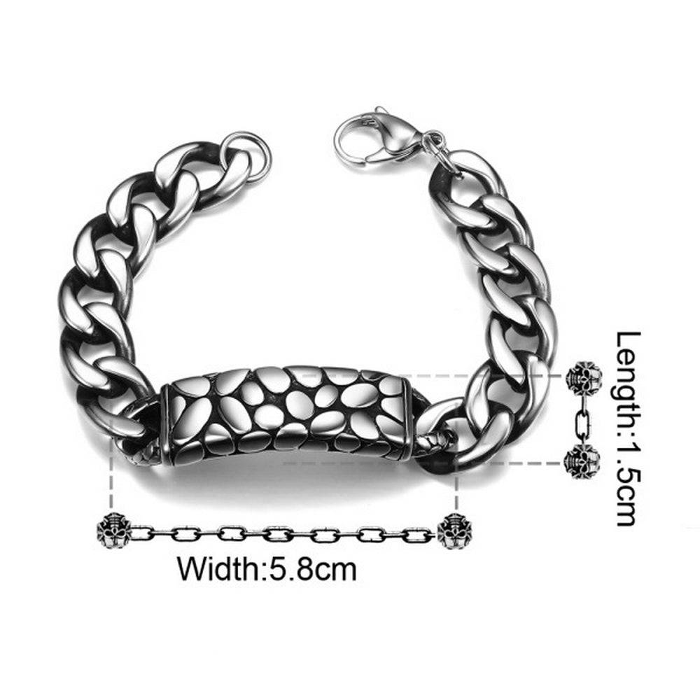 Lau Fashion Massives Edelstahl Herren Armband Schlangen Muster Biker Panzerkette 22cm 50% Rabatt für begrenzte Zeit