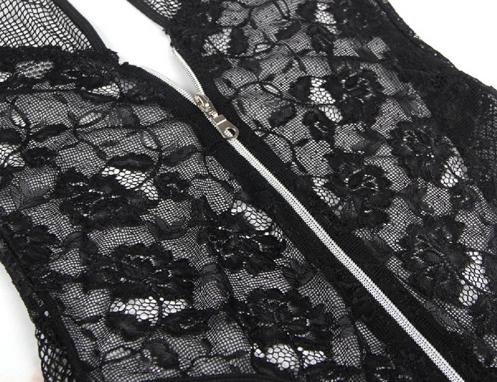 Lau Fashion Body Reißverschluss Teddy Unterwäsche Blumen Damen Dessous Reizwäsche S/M Verkauf