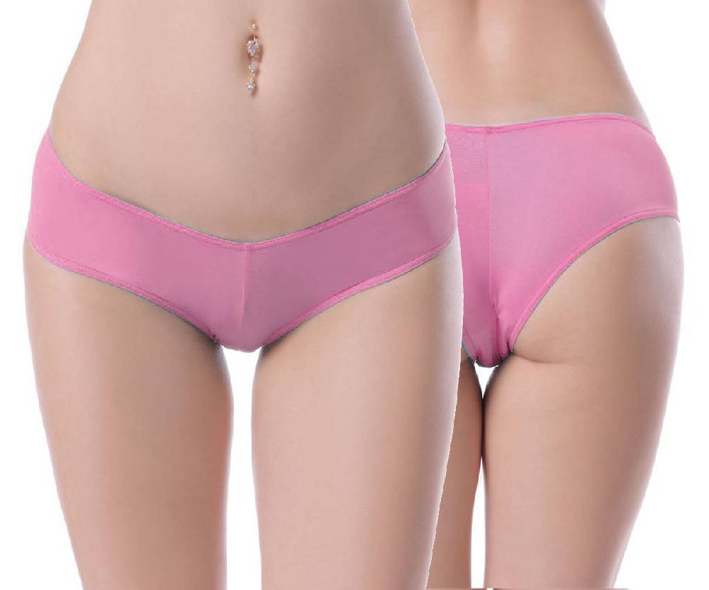 Lau Fashion Damen Brazilian Basic Pants Rosa Unterhose Gogo Panty Dessous S/M