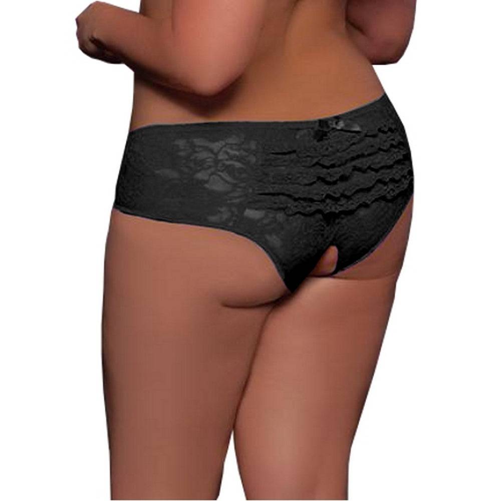 Lau Fashion Offen Panty Damen Spitze Blumen Transparent Unterhose Slip Dessous S M L XL Outlet