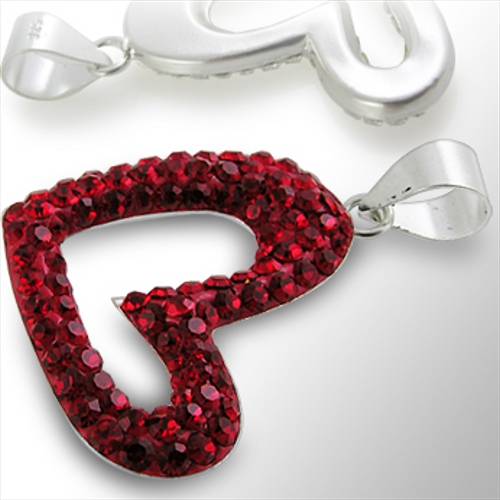 Lau Fashion 925 Sterling Silber 3D Herz Schwarz Anhänger Strass Zirkonia Kette Ø 23mm Fabrikpreis