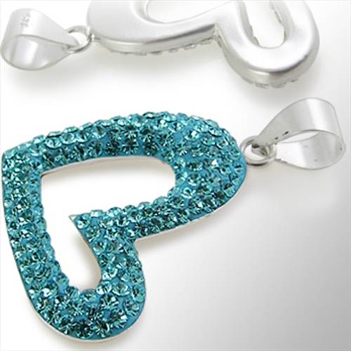 Lau Fashion 925 Sterling Silber 3D Herz Schwarz Anhänger Strass Zirkonia Kette Ø 23mm Fabrikpreis