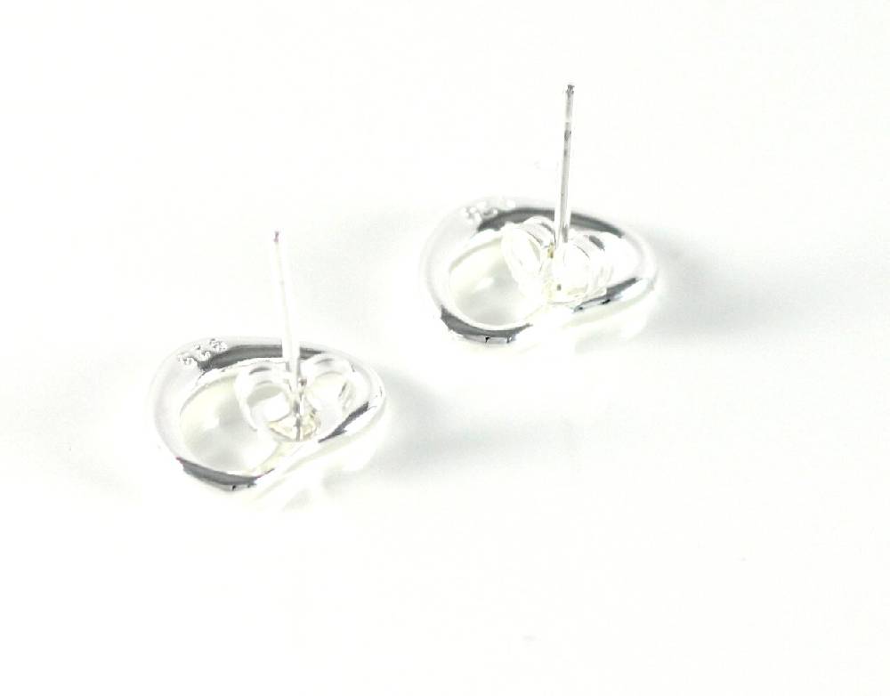 Lau Fashion Herzchen Silber Damen Ohrstecker Zirkonia Geschenk Schmuck Ohrringe Ø 13mm Weihnachtsangebot