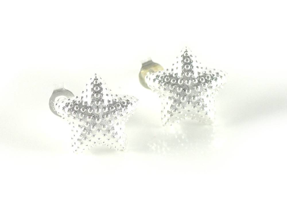 Lau Fashion Seestern Silber Damen Ohrstecker Kids Style Ohrringe Paar Deluxe Ø 13mm