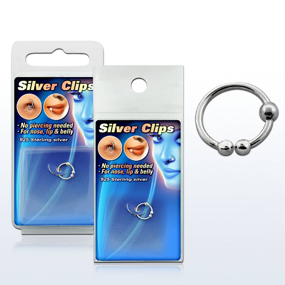 Lau Fashion Fake Test Piercing Clip Ring 925 Silber Nase Klemmring Lippen Ohr Intim Ø 10mm