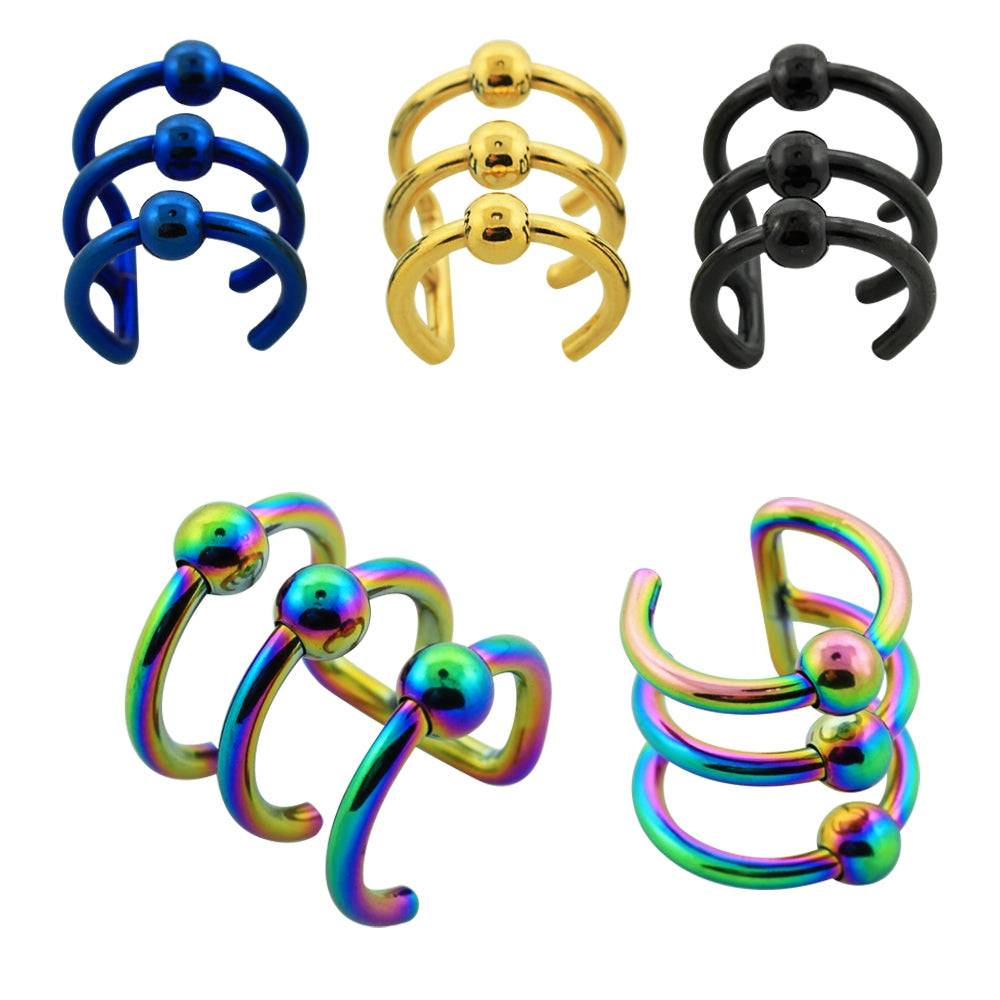 Lau Fashion Ohr Klemme Clip Illusion Fake Piercing Ohrring Test Helix Tragus Gothic Ø 13mm Bis zu 65% Rabatt