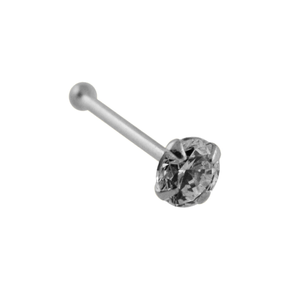 Lau Fashion 9 Karat 375 Gold Silber Nasen Piercing Stecker Rund Zirkonia Ø 2,5mm Kostenloser Versand international