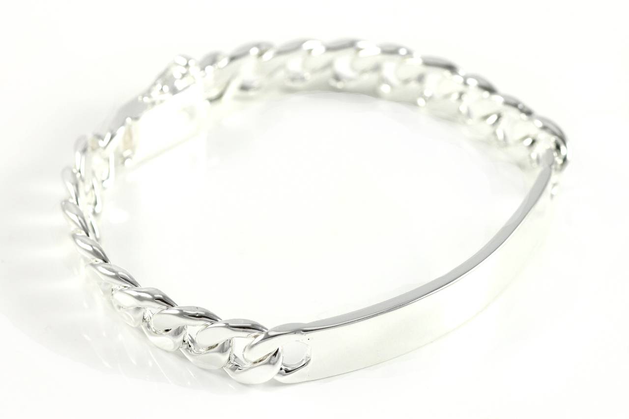 Lau Fashion 10mm Panzerketten Armband Geflochten Geschenk Gravur Silber Ø 60mm Muttertagsangebot