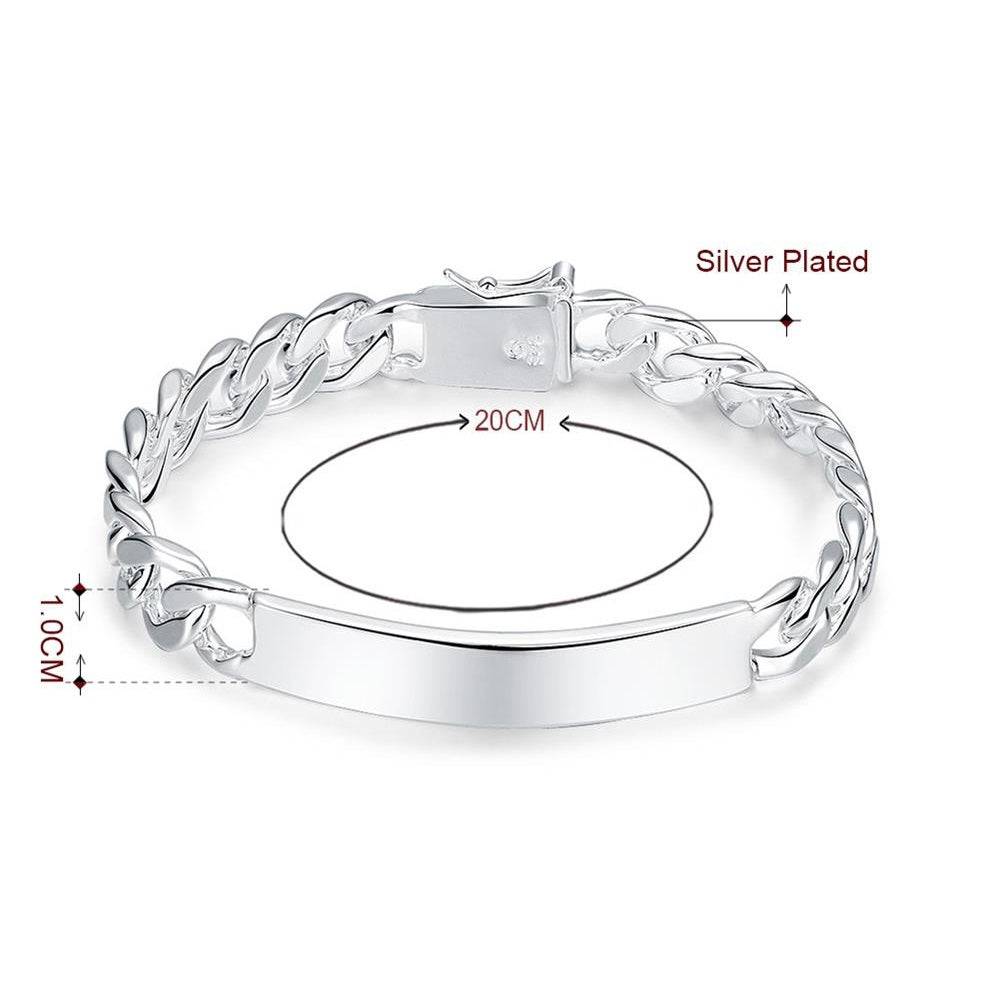 Lau Fashion 10mm Panzerketten Armband Geflochten Geschenk Gravur Silber Ø 60mm Muttertagsangebot