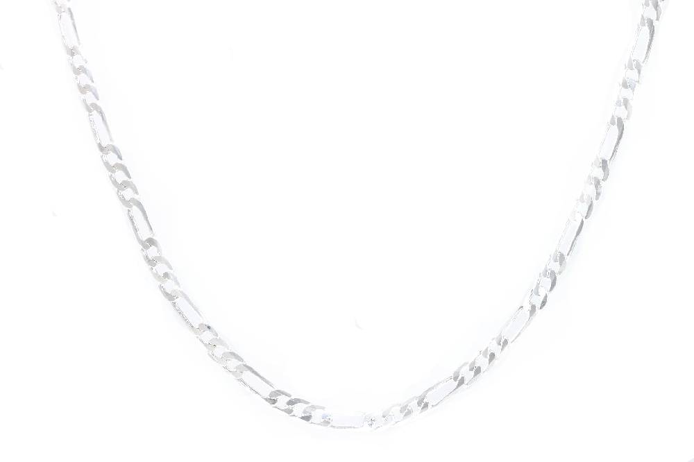 Lau Fashion Herren Figaro Königskette Luxus Halskette 50cm Versilbert Ø 6mm Versandkostenfrei