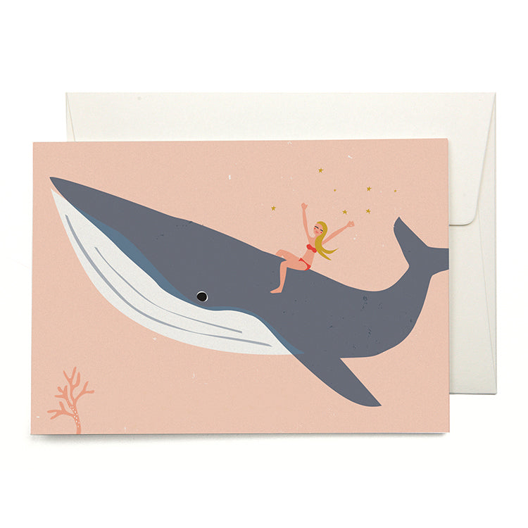 Pleased To Meet Riding with Whales Grusskarte