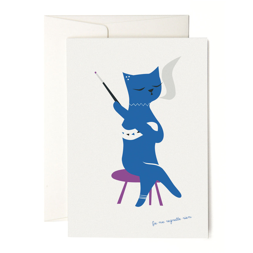 Pleased To Meet Blue Cat Grusskarte