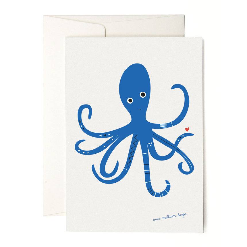 Pleased To Meet Blue Octopus Grusskarte