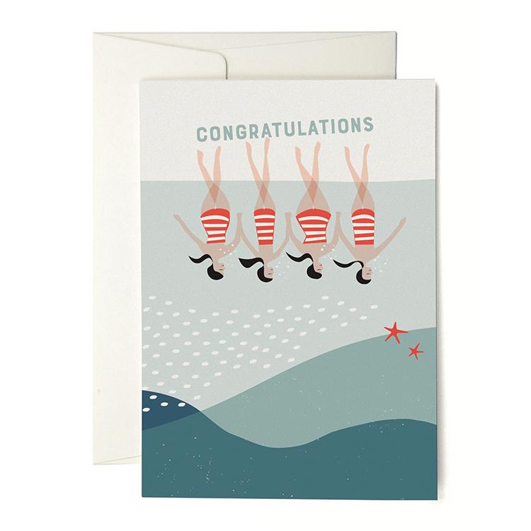 Pleased To Meet Synchronised Swimming Grusskarte