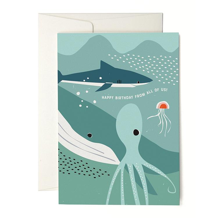 Pleased To Meet Underwater Giants Grusskarte Vatertagsangebot