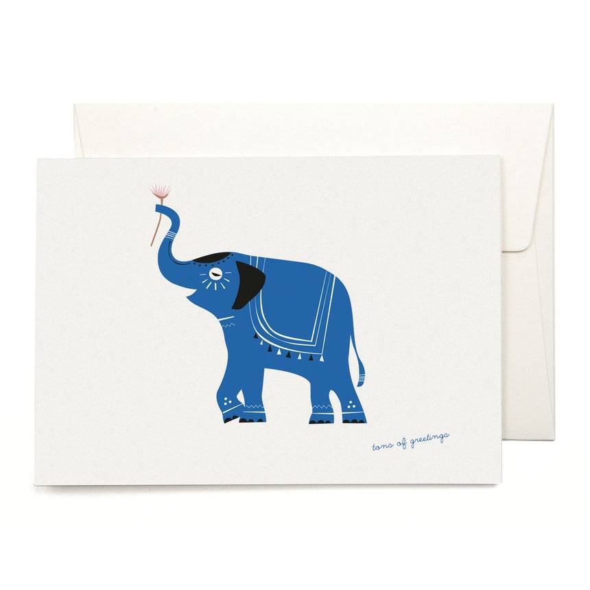 Pleased To Meet Blue Elephant Grusskarte